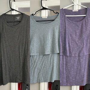 BUNDLE OF 3 Nursing Breastfeeding Long Sleeved Shirts Bearsland